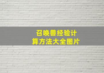 召唤兽经验计算方法大全图片