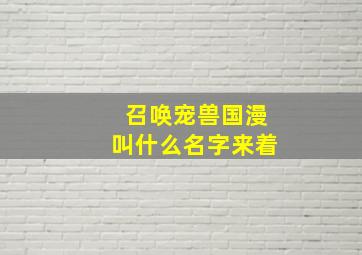 召唤宠兽国漫叫什么名字来着