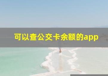 可以查公交卡余额的app