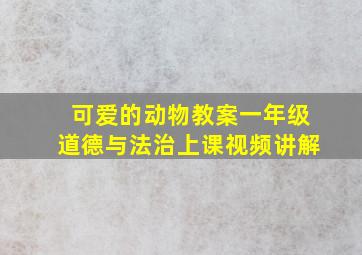 可爱的动物教案一年级道德与法治上课视频讲解