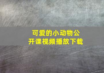 可爱的小动物公开课视频播放下载