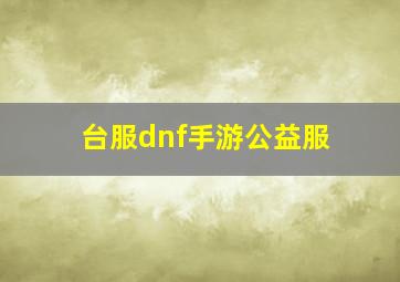 台服dnf手游公益服