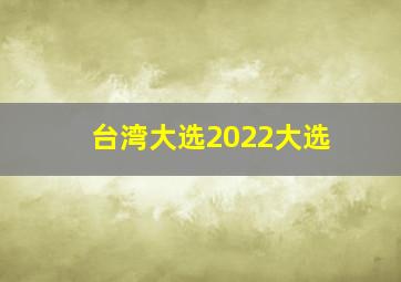 台湾大选2022大选