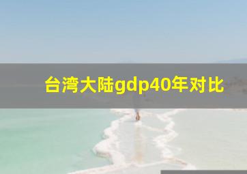 台湾大陆gdp40年对比