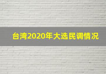 台湾2020年大选民调情况