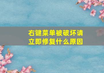 右键菜单被破坏请立即修复什么原因