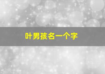 叶男孩名一个字