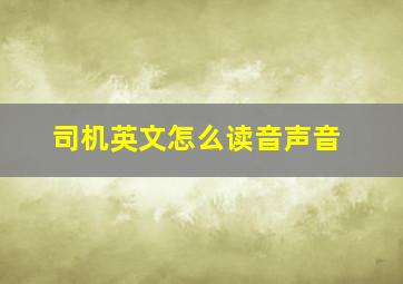 司机英文怎么读音声音