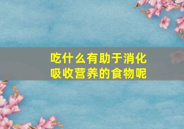 吃什么有助于消化吸收营养的食物呢