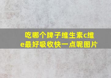 吃哪个牌子维生素c维e最好吸收快一点呢图片