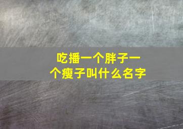 吃播一个胖子一个瘦子叫什么名字