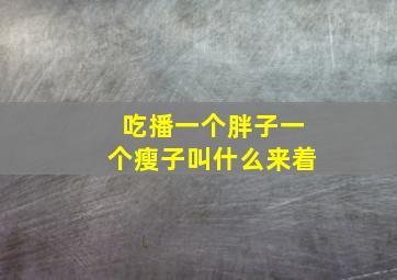 吃播一个胖子一个瘦子叫什么来着