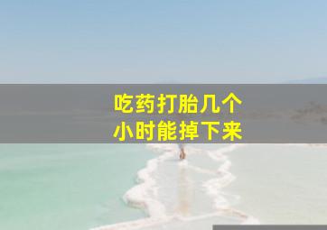 吃药打胎几个小时能掉下来