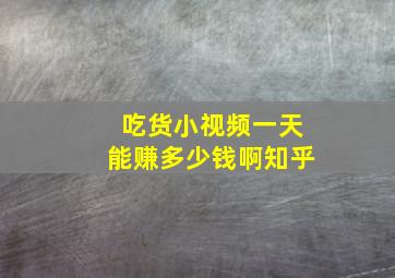 吃货小视频一天能赚多少钱啊知乎