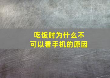 吃饭时为什么不可以看手机的原因