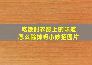 吃饭时衣服上的味道怎么除掉呀小妙招图片