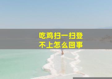 吃鸡扫一扫登不上怎么回事