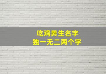 吃鸡男生名字独一无二两个字