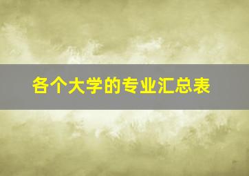 各个大学的专业汇总表