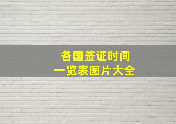 各国签证时间一览表图片大全