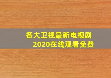 各大卫视最新电视剧2020在线观看免费