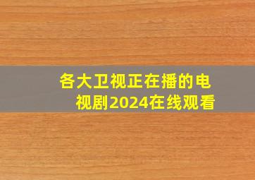 各大卫视正在播的电视剧2024在线观看