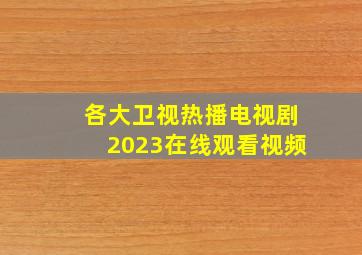 各大卫视热播电视剧2023在线观看视频