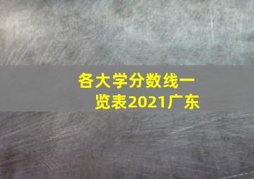 各大学分数线一览表2021广东