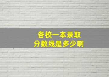 各校一本录取分数线是多少啊