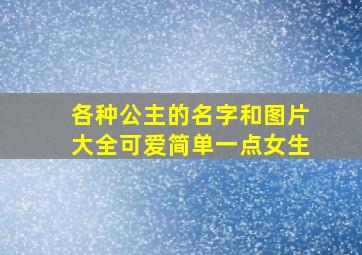 各种公主的名字和图片大全可爱简单一点女生