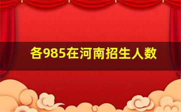 各985在河南招生人数