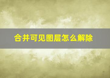 合并可见图层怎么解除