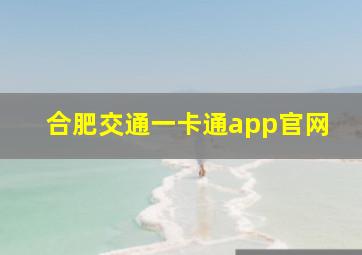 合肥交通一卡通app官网