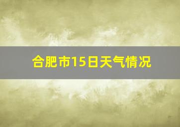 合肥市15日天气情况