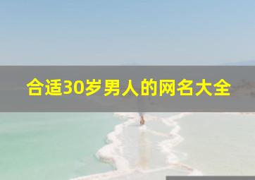 合适30岁男人的网名大全