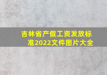 吉林省产假工资发放标准2022文件图片大全