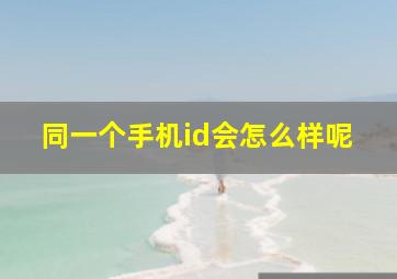 同一个手机id会怎么样呢