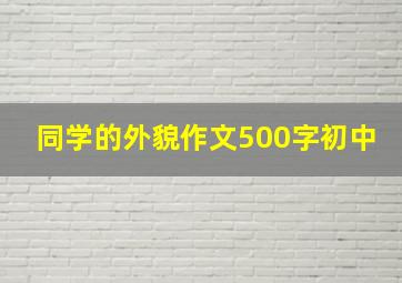 同学的外貌作文500字初中