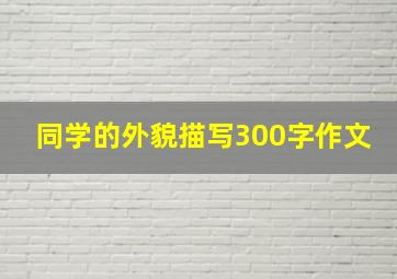 同学的外貌描写300字作文