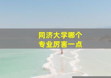 同济大学哪个专业厉害一点