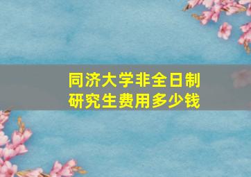 同济大学非全日制研究生费用多少钱