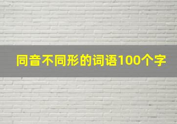 同音不同形的词语100个字