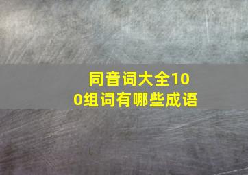 同音词大全100组词有哪些成语