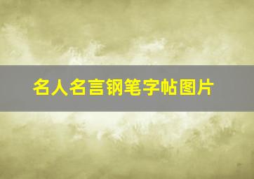 名人名言钢笔字帖图片