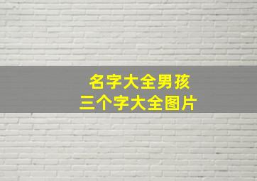 名字大全男孩三个字大全图片