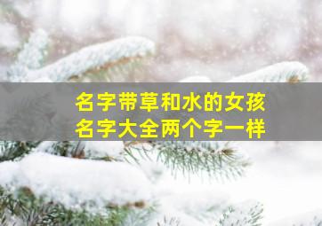 名字带草和水的女孩名字大全两个字一样