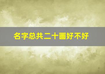 名字总共二十画好不好