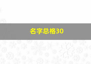 名字总格30