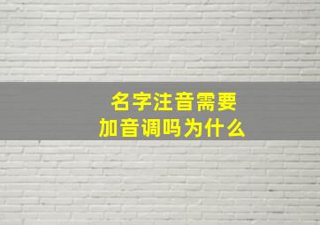 名字注音需要加音调吗为什么