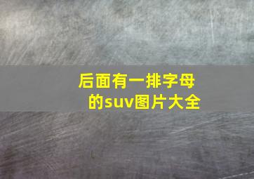 后面有一排字母的suv图片大全